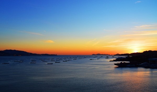 Ría de vigo puesta sol