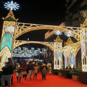 castillo iluminado vigo